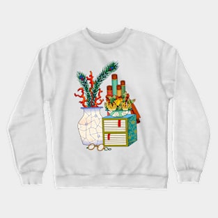 Minhwa: Old Korean Stationery with Coral B Type (Korean traditional/folk art) Crewneck Sweatshirt